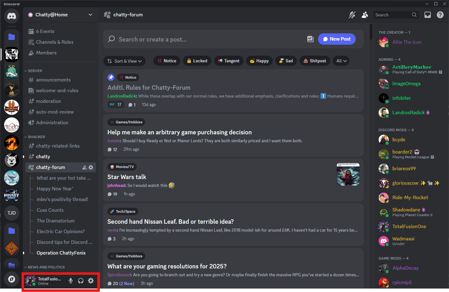 Profile and Settings